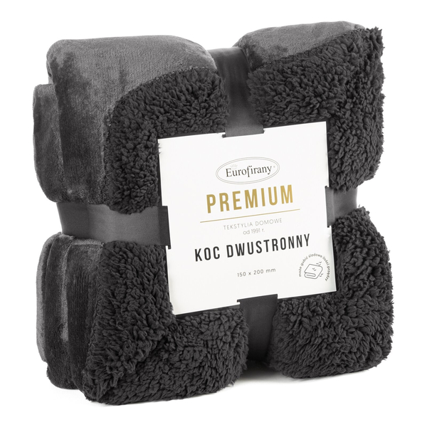 Blanket 70 x 160 Microfiber Double-sided Tedy Steel