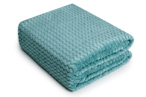 Blanket 200 x 220 Microfiber Embossed Zigzag Azure