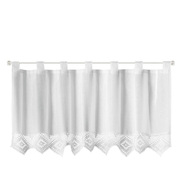 Isaac Decorative Curtain on Braces 60 x 150 White