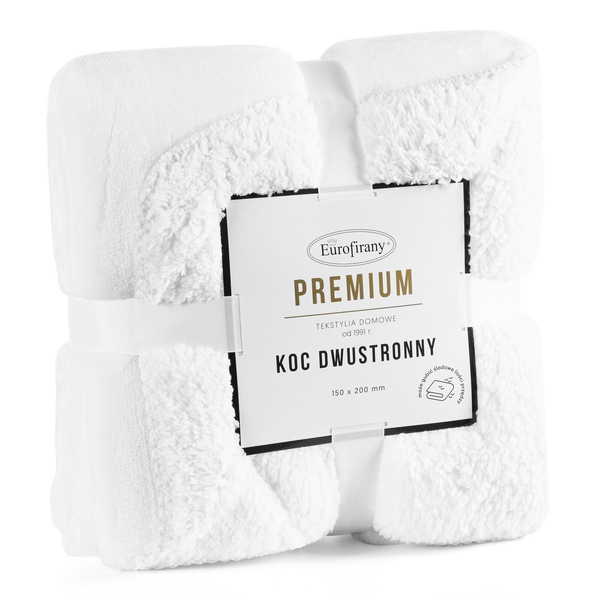 Koc 200 x 220 Mikrofibra Dwustronny Tedy Biały