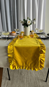 Table Runner 40 x 160 Decorative with Ruffles Ligia 03