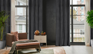 Velvet Lili Curtain 140 x 250 Pinstripe Black