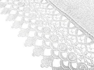 Stain-Resistant Tablecloth 150 x 300 with Lace 2017 White