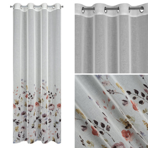 Lavin Curtain with Eyelets 140 x 250 White + Powder Pink