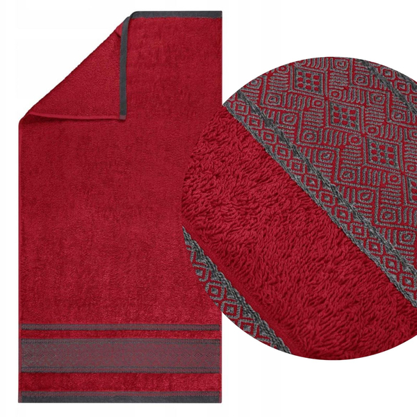 Ręcznik 50 x 90 Bawełna Panama 500g/m2 Czerwony