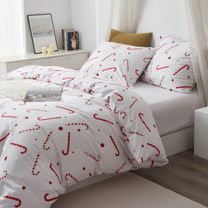 Bedding 140 x 200 2pc Cotton Satin Candycanes