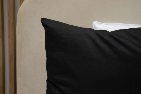 Poszewka Bawełna 50 x 50 Jednolita Ola Czarna Black