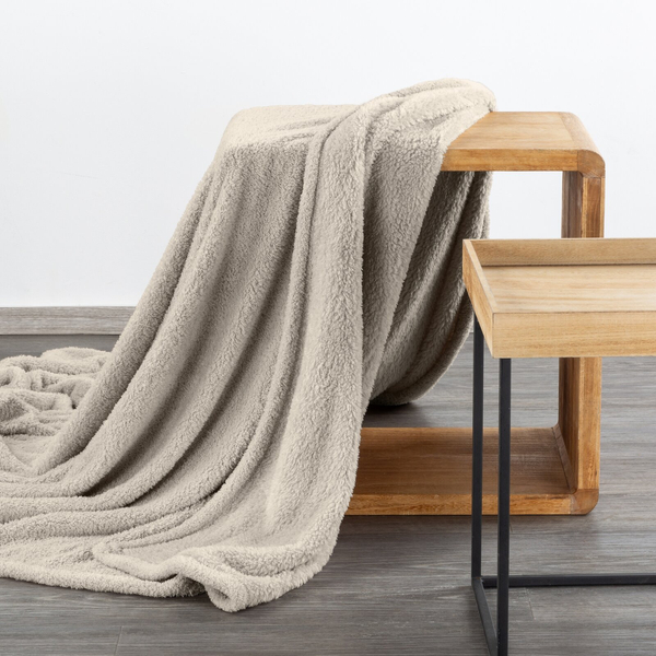 Blanket 170 x 210 Microfiber Lamb Lori Beige