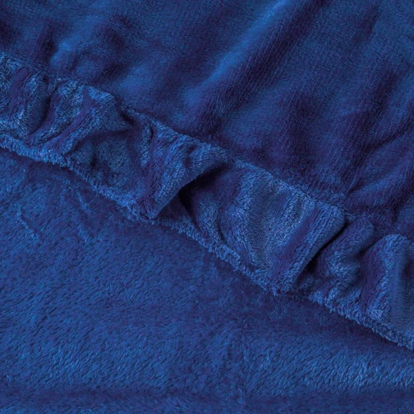 Blanket 200 x 220 Microfiber Frill Ruffly Navy Blue