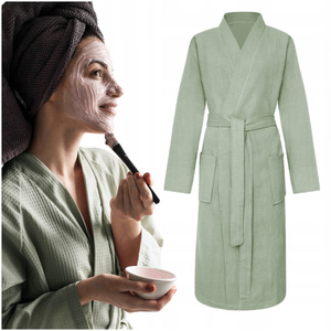 Gofer Waffle Cotton Bathrobe Murat L Mint