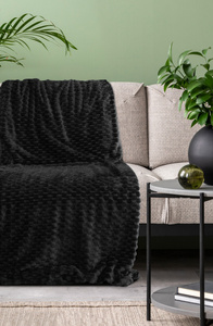 Blanket 150 x 200 Microfiber Design Cindy6 Black