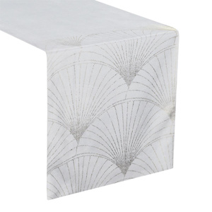 35 x 220 Decorative Velvet Blink14 White Runner