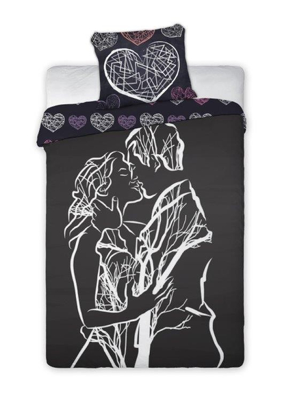 Pościel Bawełna Amore 001 Zakochani 160x200NP 2 części