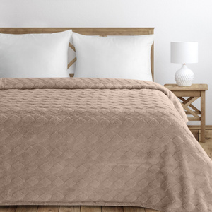 Blanket 200 x 220 Stamped Plush Nancy C.Beige