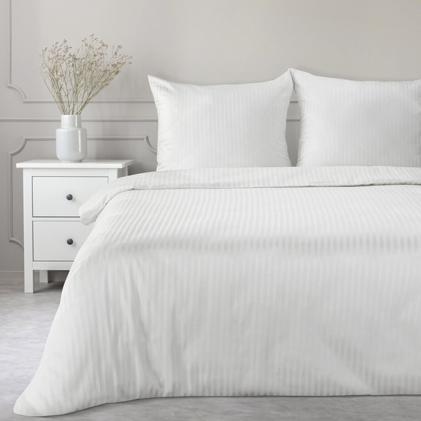 Pościel 220 x 200 3cz Satyna Bawełniana Vera Biały