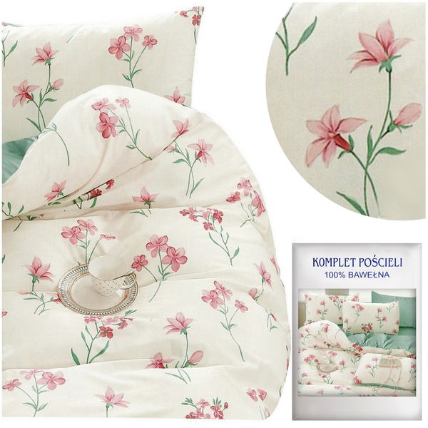 Bedding set 200 x 220 3 pcs Cotton Satin no. A1712