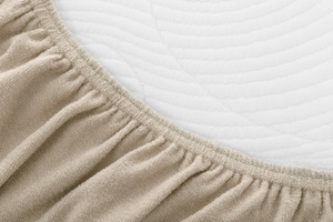 Terry sheet with elastic 032_C Light Beige 60x120