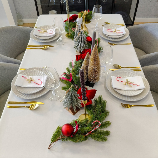 Obrus 120x220 Plamoodporny Klasyczny Elegant Krem