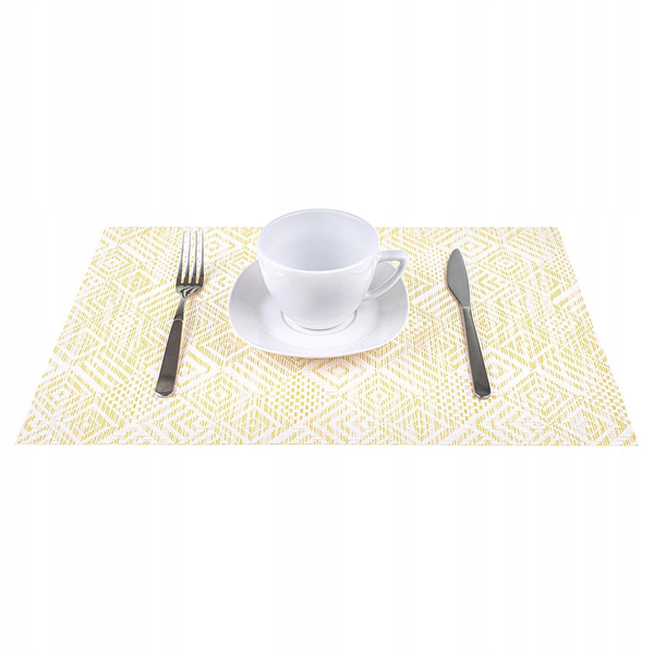 30 x 45 Decorative Geometric Yellow Placemat