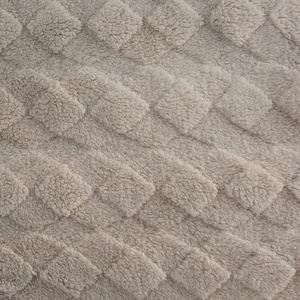 Blanket 200 x 220 Stamped Plush Nancy Beige