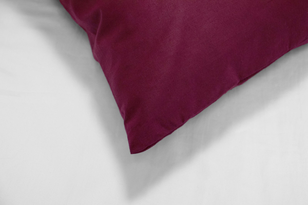 Cotton pillowcase 40 x 60 Solid Ola Maroon Maroon