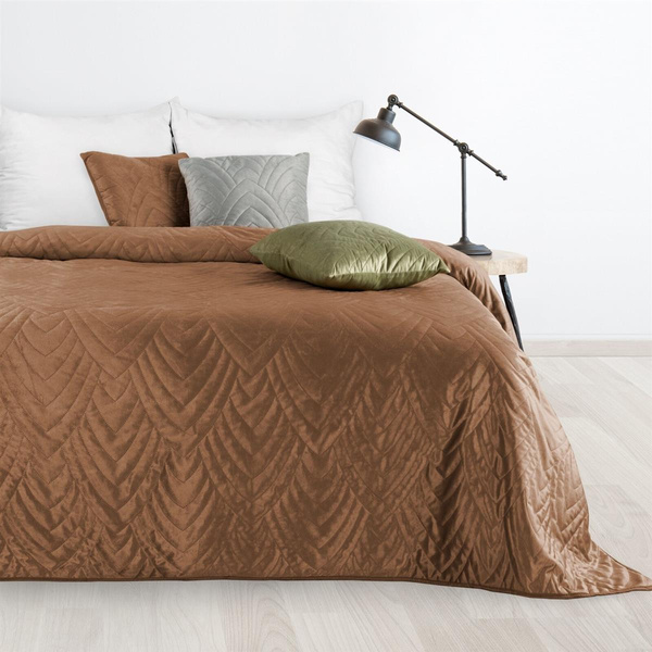 Narzuta 200 x 220 Pikowana Velvet Luiz6 Cegła
