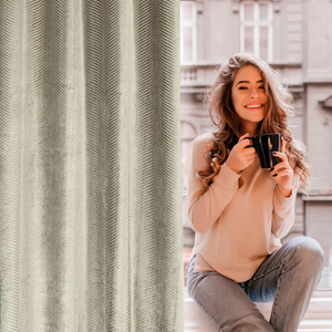 Velvet Lussi Curtain 140 x 250 Light Brown Splendor