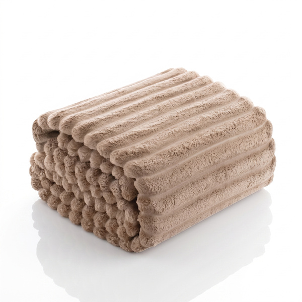 Koc 160 x 200  Mikrofibra Tłoczona Pasy Nuvio 04