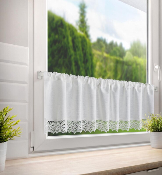 Firana Dekoracyjna Gotowa Clarie Bia 30 x 150 Taś