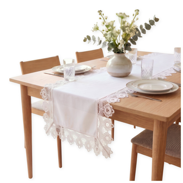 Bieżnik 40x160 Plamoodporny z Gipiurą Elia Biel 03