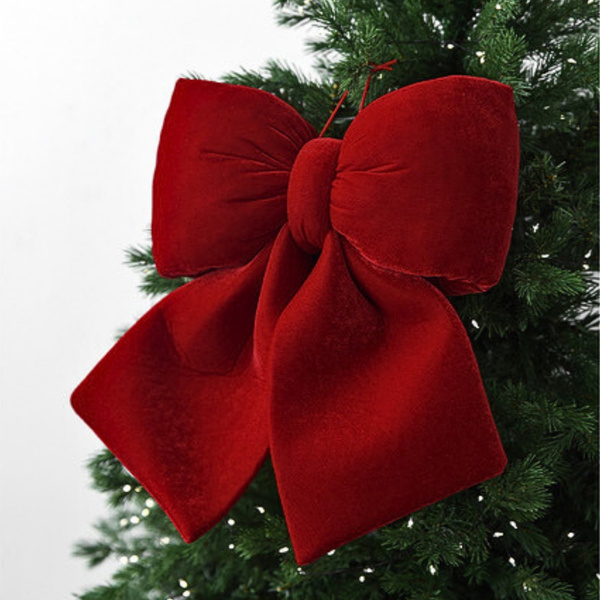 Kokarda 20 x 20 Świąteczna Welurowa Holly Bow 02