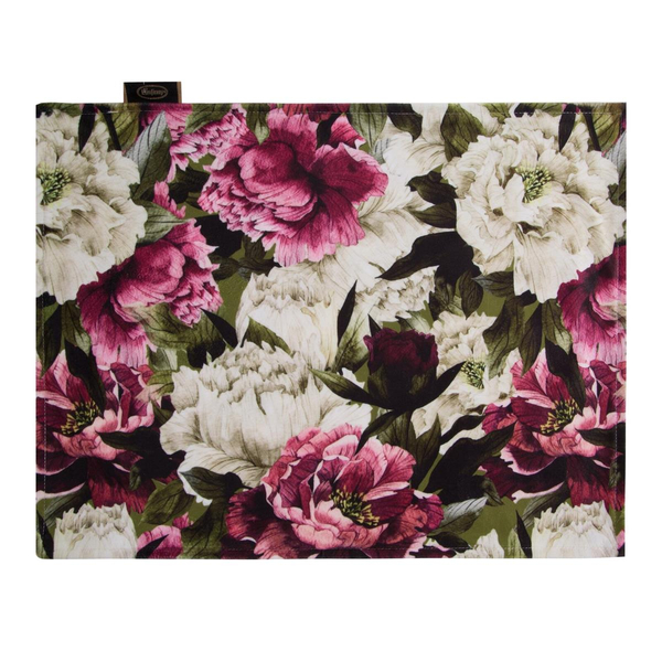 30 x 40 4pc Decorative Velvet3 Napkin Olive+Pink