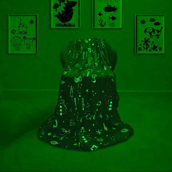 Koc Świąteczny 150 x 200 Mikrofibra Fluorescencyjna Peter 15