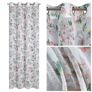 Curtain 140 x 250 Decorative Emi White+Pink