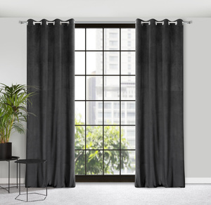 Velvet Lili Curtain 140 x 250 Pinstripe Black