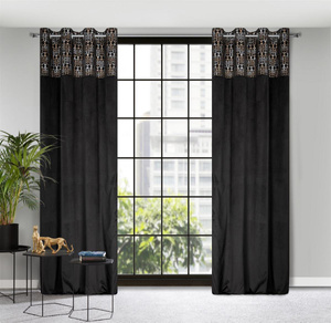 Curtain 140 x 250 Decorative Liza Black+Gold