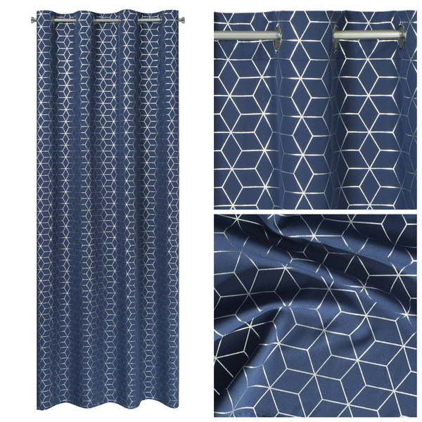 Zasłona 140 x 250 Gotowa Dekoracyjna Cube Gran + Sr