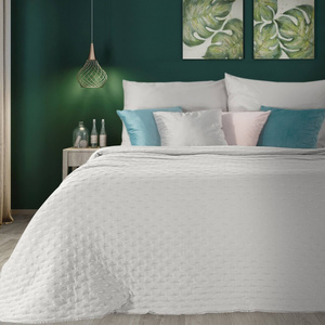 Bedspread 170 x 210 Decorative quilted pattern Libi2 White