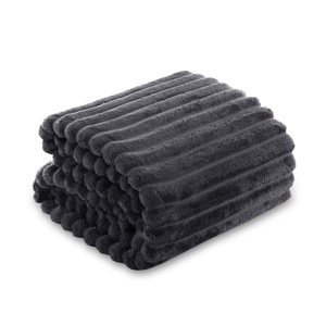 Blanket 160 x 200 Microfiber Stamped Stripes Nuvio 03