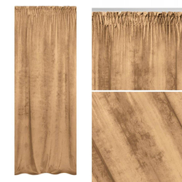 Curtain 140 x 270 Decorative Velvet Soft Mustard