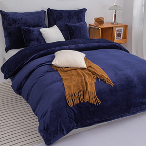 Bedding 220 x 200 3pc Microfiber Teddy Bear Cozy Navy Blue