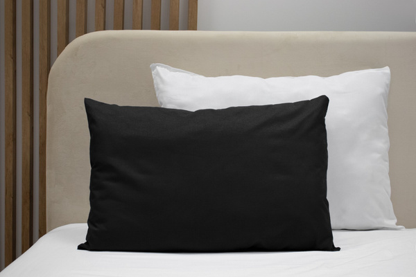 Poszewka Bawełna 50 x 80 Jednolita Ola Czarna Black