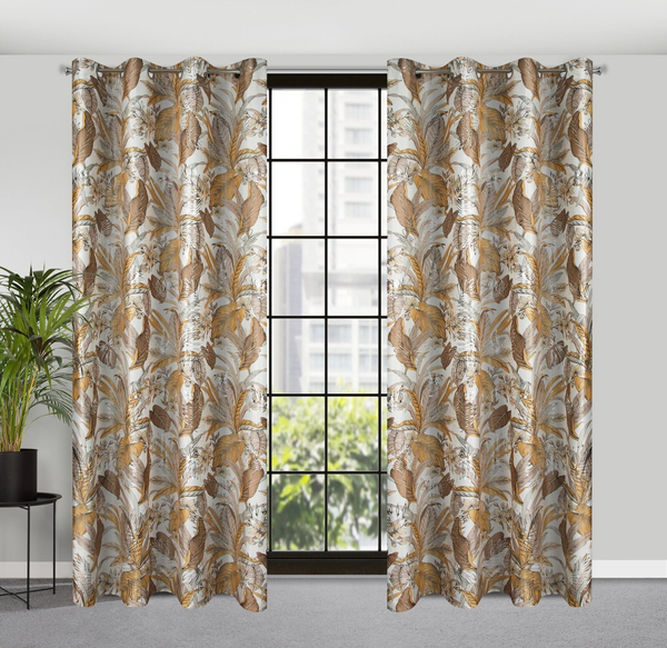 Zasłona 140 x 250 Dekoracyjna Adel Biały+Srebrny