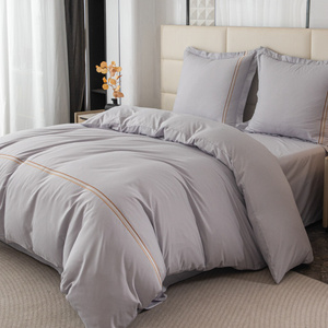 Pościel 160 x 200 3cz Gładka Z Haftem Lumera 05