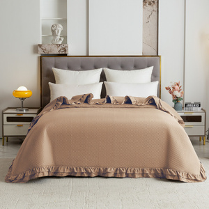 Quilted Bedspread 220 x 240 with Ruffle Rosella 07