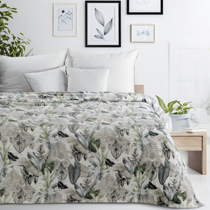 Blanket 150 x 200 Flannel Davos2 Green + Silver