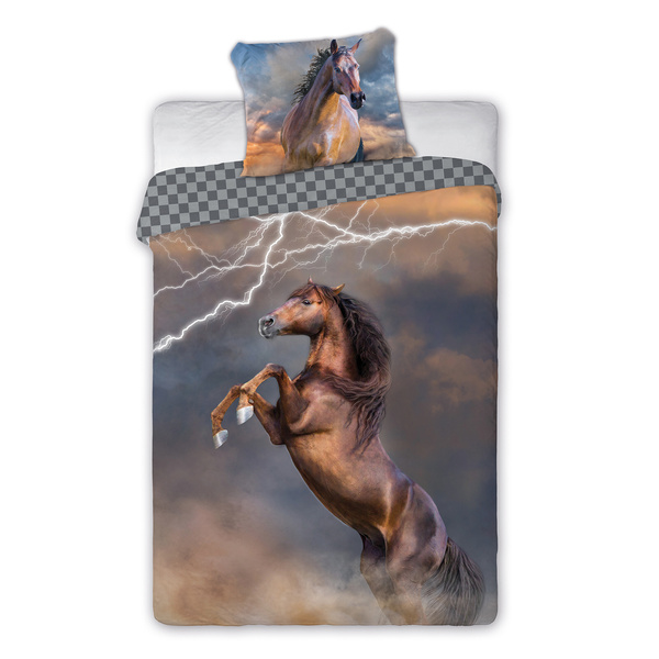 Pościel 160 x 200 Młodzieżowa Horses 003 Piorun