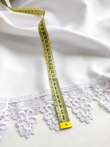 Stainproof Tablecloth with Guipure Lace White 140x340