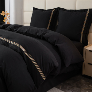 Pościel 160 x 200 3cz Gładka Z Haftem Lumera 08