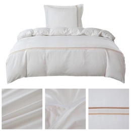 Pościel 140 x 200 2cz Gładka Z Haftem Lumera 01